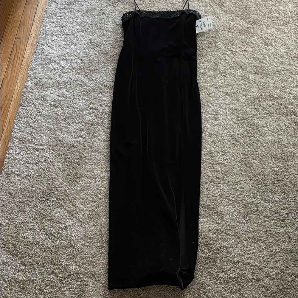 Black Spaghetti Strap Slip Dress for Cocktail